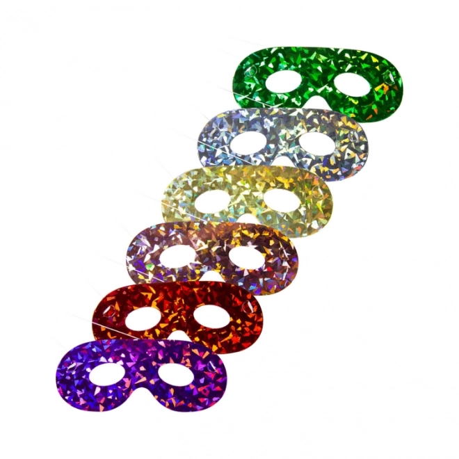 Măști colorate holografice set de 6 bucăți