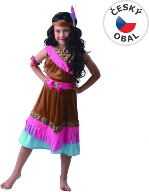 Costum de carnaval Indianașă pentru fete 130 - 140 cm
