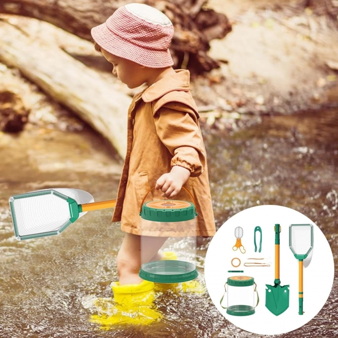 Woopie Set Mic Explorator Natură, Pânză pentru Insecte și Fluturi, Recipient pentru Pești