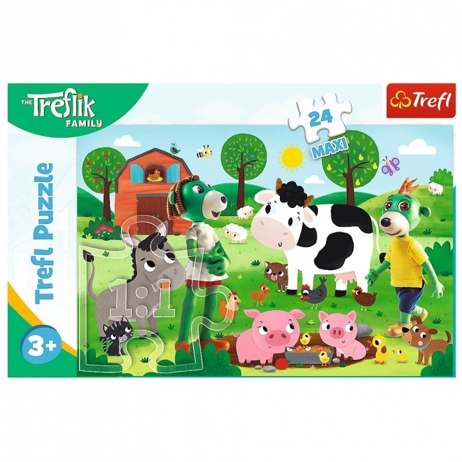 Puzzle maxi cu 24 de piese - Familia Treflik