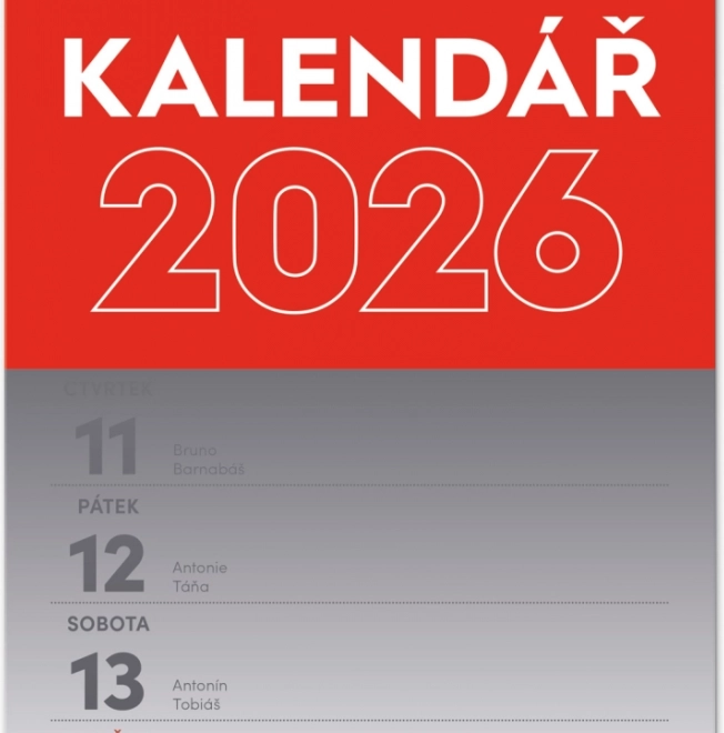 Calendar de perete Săptămânal 2026 A5