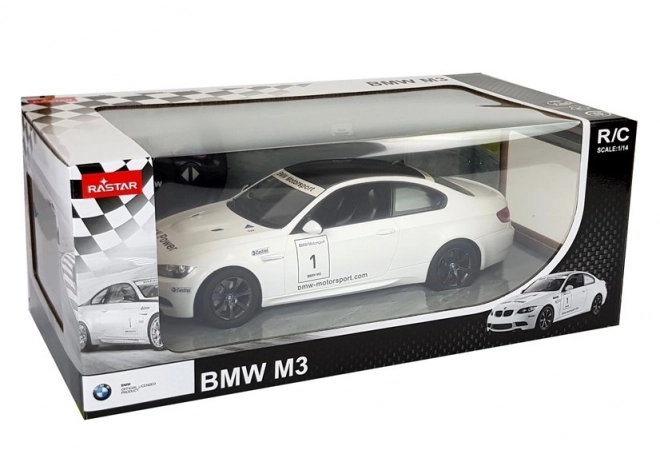 Mașină R/C BMW M3 cu telecomandă la scară 1:14 albă