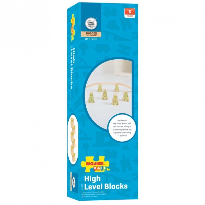 Set stâlpi pentru poduri Bigjigs Rail, 6 piese