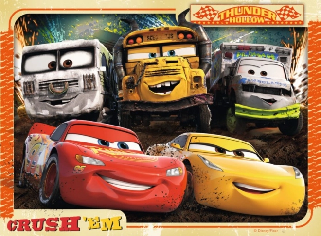 Puzzle 4 in 1 Cars cu Fulger McQueen