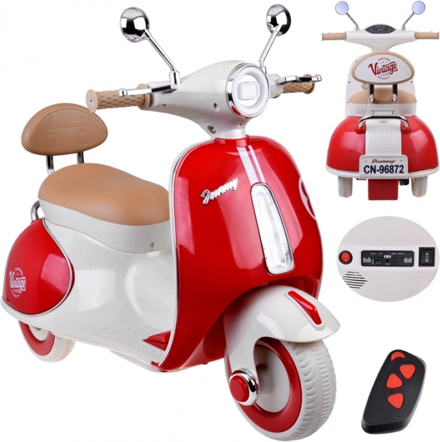 Scuter electric clasic pentru copii portocaliu – Roșu