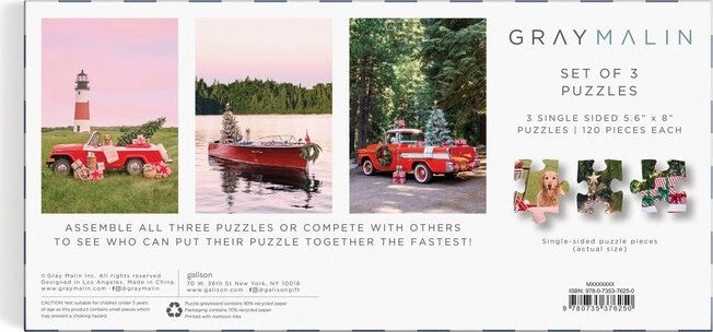 Puzzle Gray Malin 3 în 1 Vacanță 3x120 piese