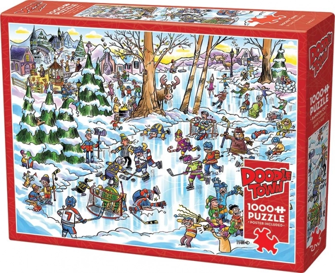 Puzzle DoodleTown Hochei Cobble Hill 1000 piese