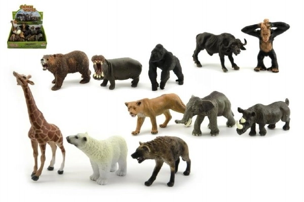 Animale Safari Zoo din plastic 10cm set 12 bucăți