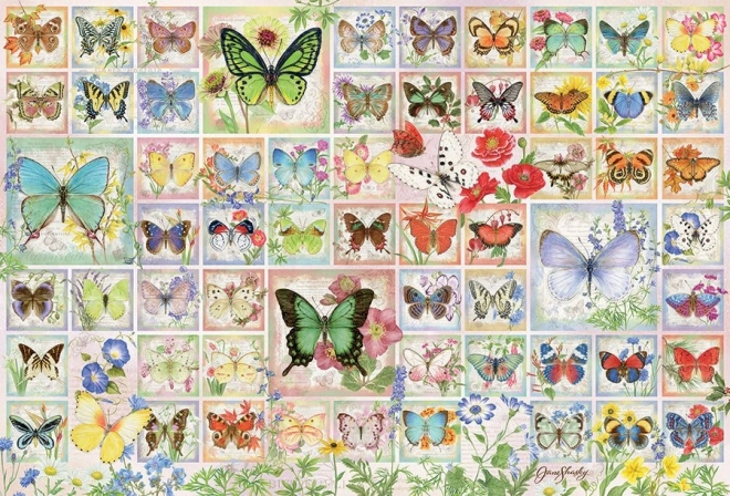 Puzzle Fluturi și Flori COBBLE HILL 2000 buc