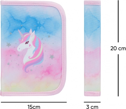 Set 3 BAAGL Zippy plus Rainbow Unicorn: ghiozdan, penar si saculet