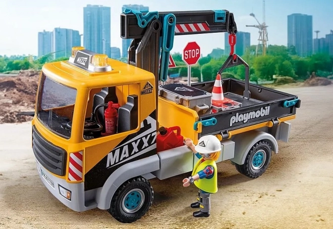 Camion de construcții Playmobil cu macara