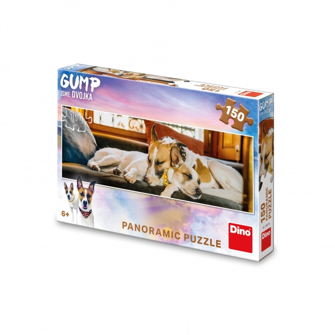 Puzzle panoramic Gump pe canapea 150 piese