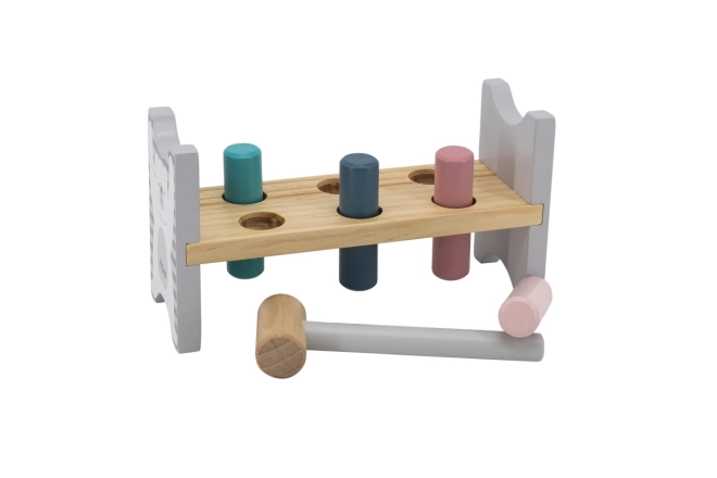 VIGA PolarB Bancă din lemn cu ciocan - Jucărie Montessori