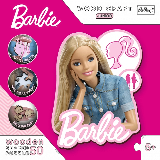 Puzzle din lemn trefl wood craft junior - Barbie frumoasa