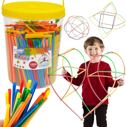 Woopie Construcții Constructive Paie Colorate 1000 buc