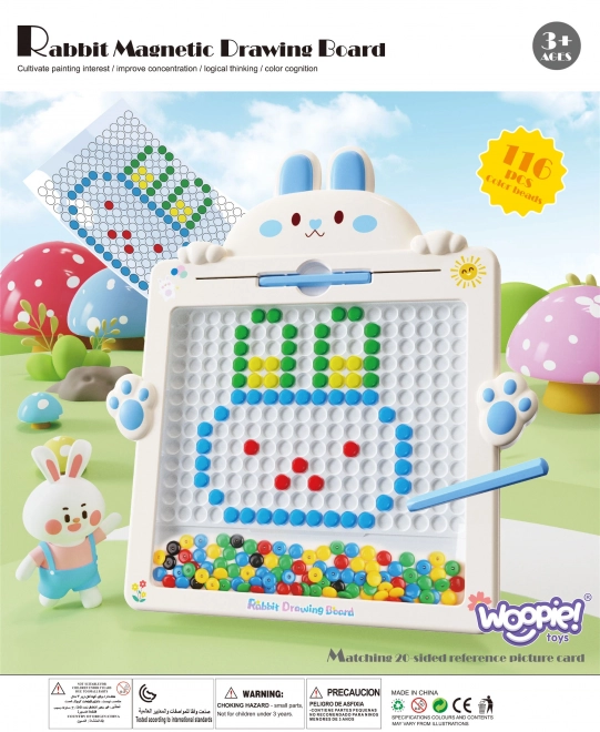 Tablă magnetică educativă WOOPIE Montessori MagPad Iepuraș