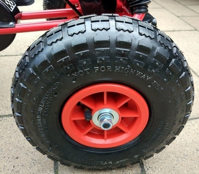 Kart cu pedale + Anvelope gonflabile + Scaun reglabil – Roșu
