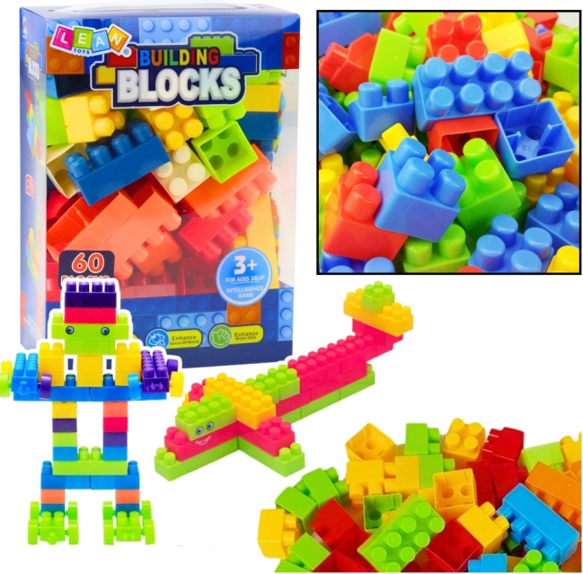 Set educativ de construcții colorat 60 buc