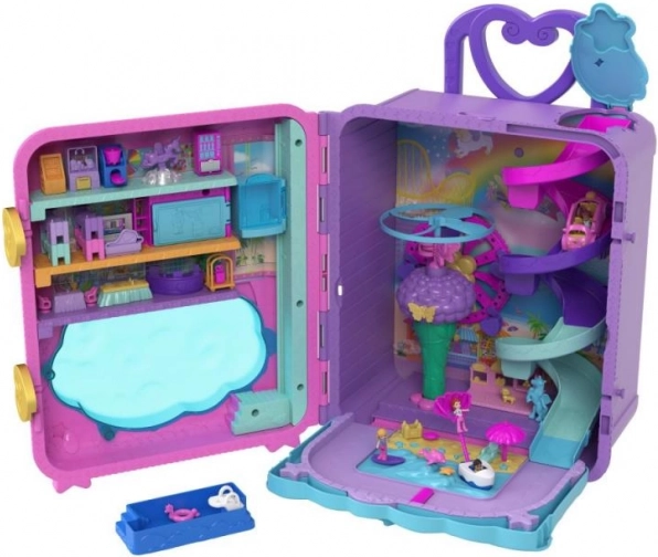 polly pocket troller de călătorie resort cu hotel și parc de distracții
