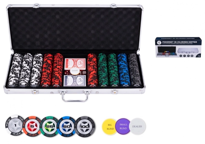 Set de poker în servietă, valori mici