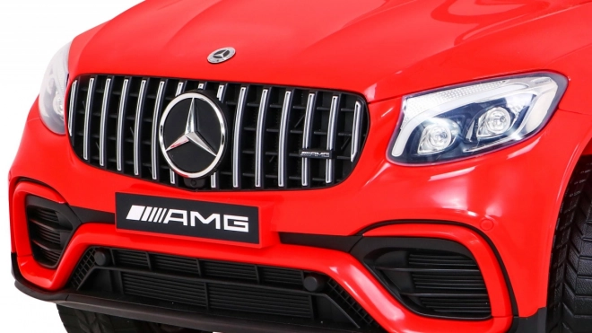 Mercedes Benz GLC63S pentru copii roșu + telecomandă + tracțiune 4x4 + MP3 LED + EVA + pornire lentă