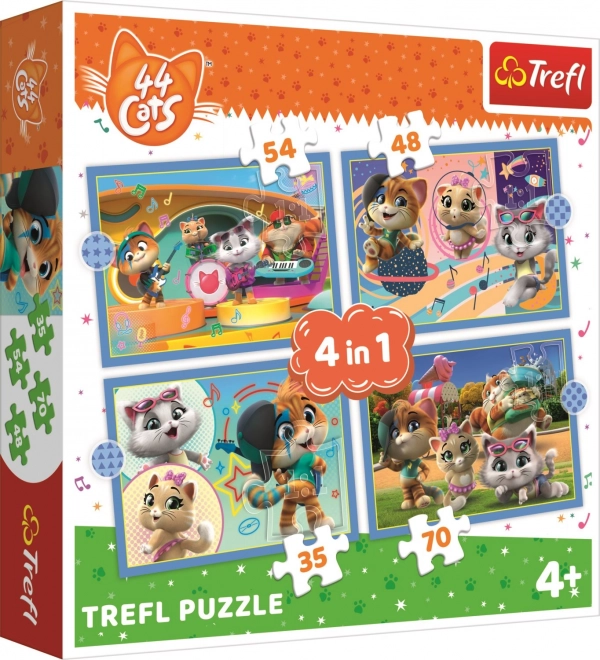 Puzzle cu pisici TREFL echipa 4in1