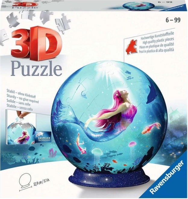 Puzzle 3D Ravensburger cu sirenă, 72 de piese