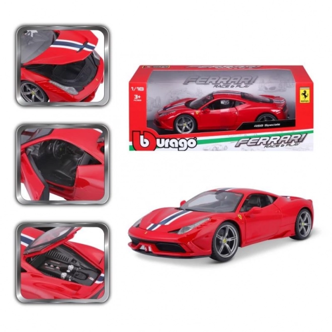 Mașinuță Bburago Ferrari 458 Speciale Roșie