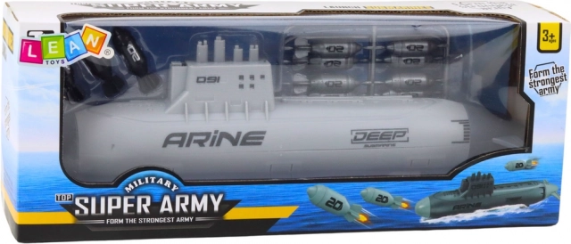 Submarin gri cu torpile și mecanism 28 cm