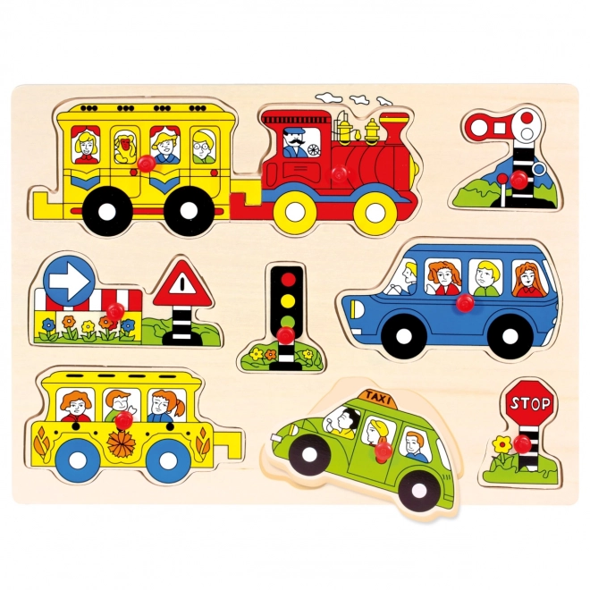 Puzzle din lemn transporturi