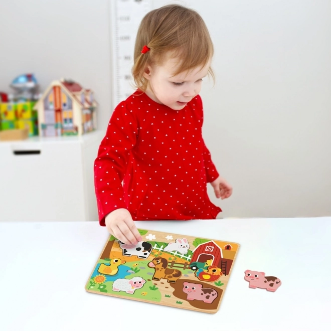 Puzzle inserabil Fermă pentru copii de la 2Kids Toys