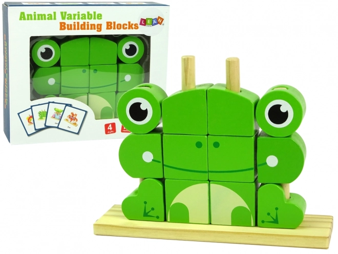 Puzzle 3D din lemn pentru copii - broscuță
