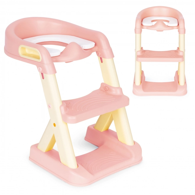 Scaun de toaleta pentru copii cu scarita galben Ecotoys