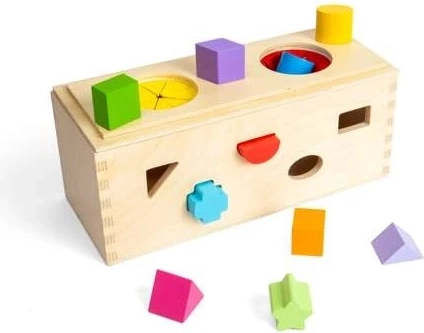 Bigjigs Toys Cutie misterioasă din lemn pentru introducerea și sortarea formelor