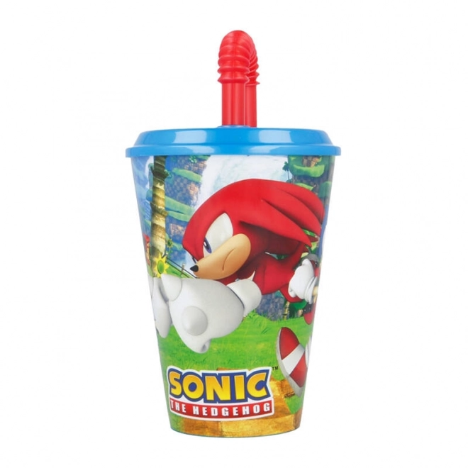 Pahar cu pai pentru copii cu ariciul Sonic