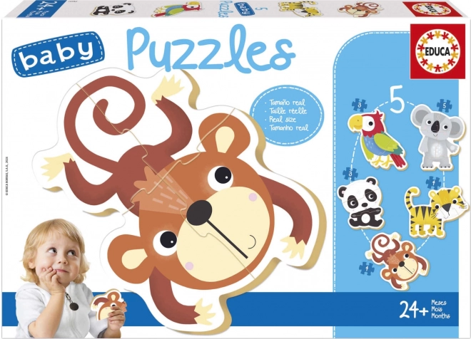 Puzzle Educa Animale Sălbatice pentru Bebeluși