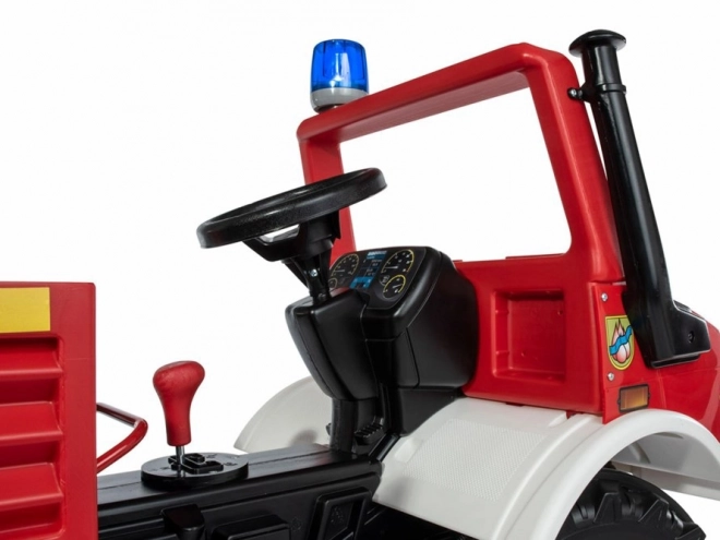 Mașină de pompieri pentru copii Mercedes Unimog cu pedale