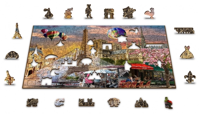 Puzzle din lemn Primăvara la Paris 2 in 1