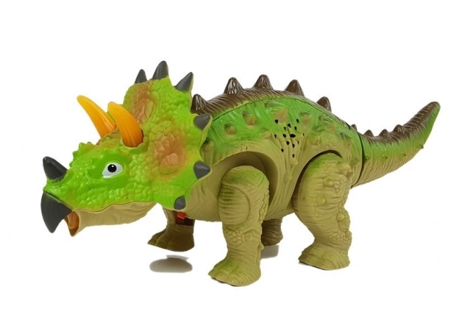 dinozaur interactiv triceratops verde