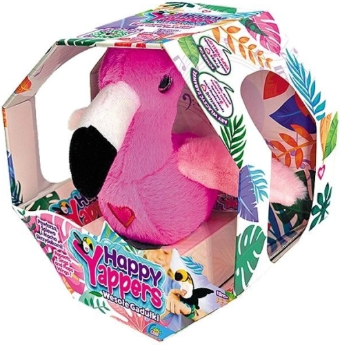 Flamingo de pluș interactiv Happy Yappers – jucărie vorbitoare și mobilă cu USB