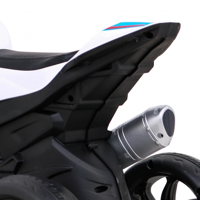 BMW HP4 Motocicletă pentru copii pe baterie Albastru + 3 roți + LED + MP3 USB + Piele Eco