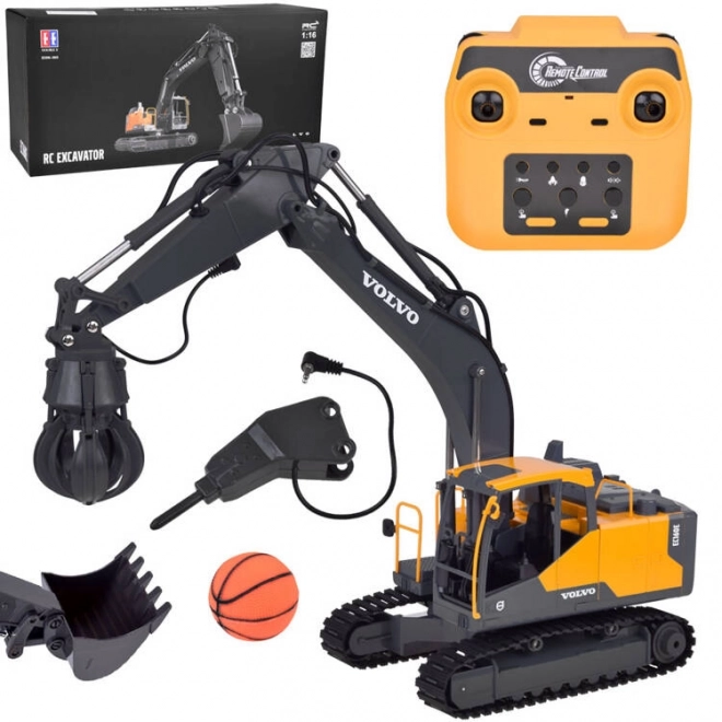 excavator cu licență volvo telecomandată 1:16 cu funcții multiple