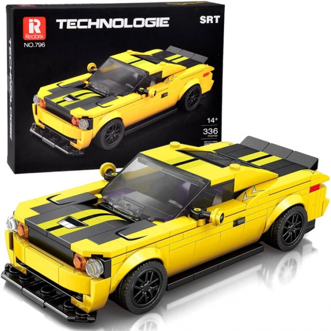 Set de construcție auto sportiv galben cu 336 piese