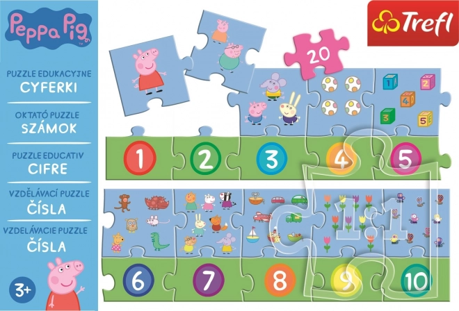 Puzzle educațional Peppa Pig Numere