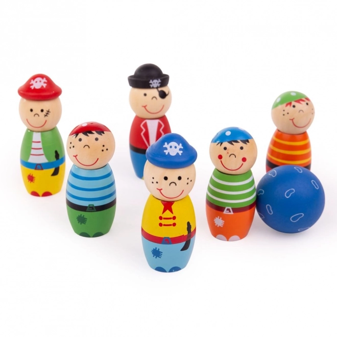 Joc De Bowling De Lemn Pirați Bigjigs Toys