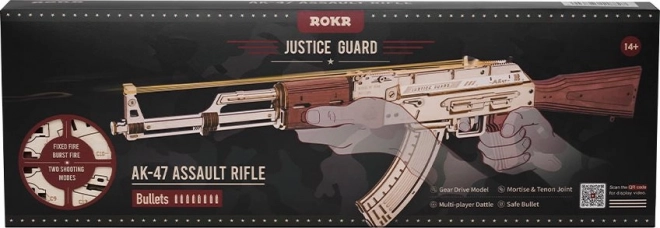 Puzzle 3D din lemn pușcă AK-47