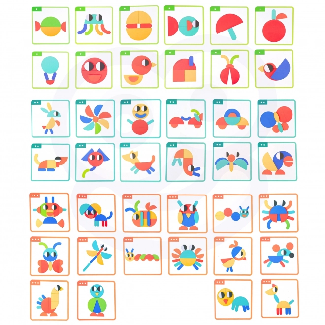 Puzzle din lemn Montessori cu 40 de modele de la WOOPIE Green