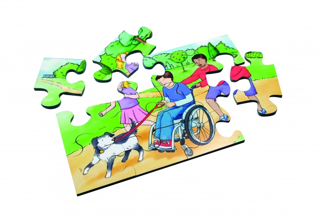 Puzzle educativ din lemn Just Jigsaws cu 72 de piese