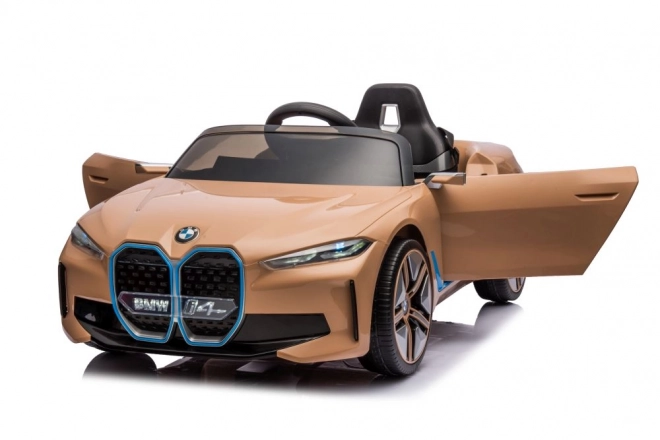 Mașină cu acumulator BMW I4 auriu 4x4