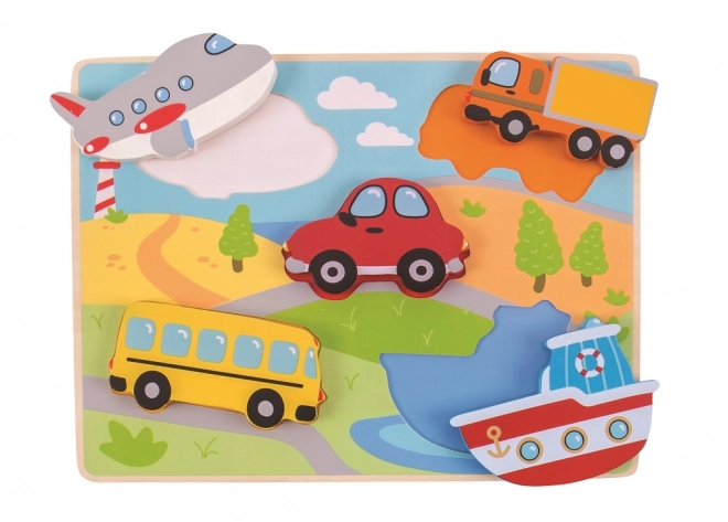 Puzzle cu vehicule Bigjigs Toys